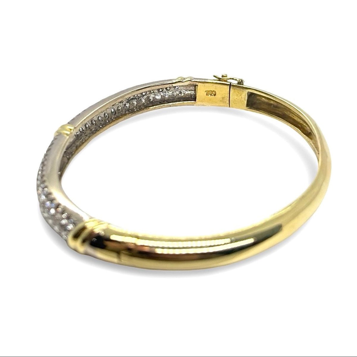 Bracelet Jonc en or jaune et diamant - Castafiore