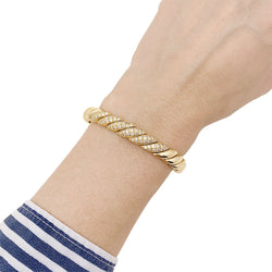 Bracelet jonc en or jaune et diamant - Castafiore