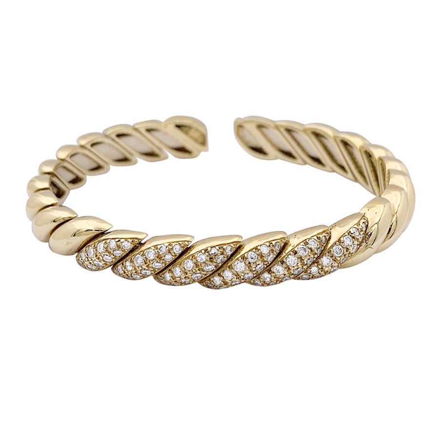 Bracelet jonc en or jaune et diamant - Castafiore
