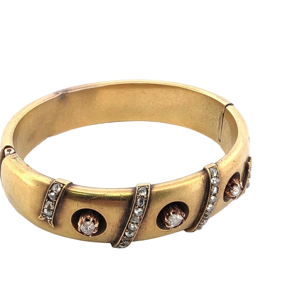 Bracelet Jonc en or jaune et diamants - Castafiore