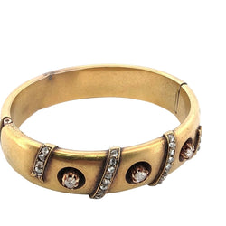 Bracelet Jonc en or jaune et diamants - Castafiore
