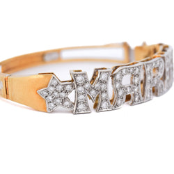 Bracelet Jonc en or jaune et diamants - Castafiore