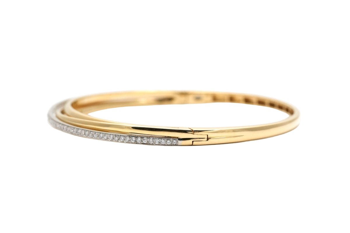 Bracelet Jonc en or jaune et diamants - Castafiore