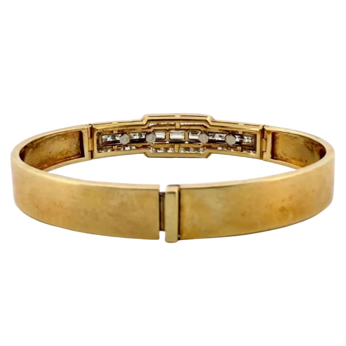Bracelet Jonc en or jaune et diamants - Castafiore