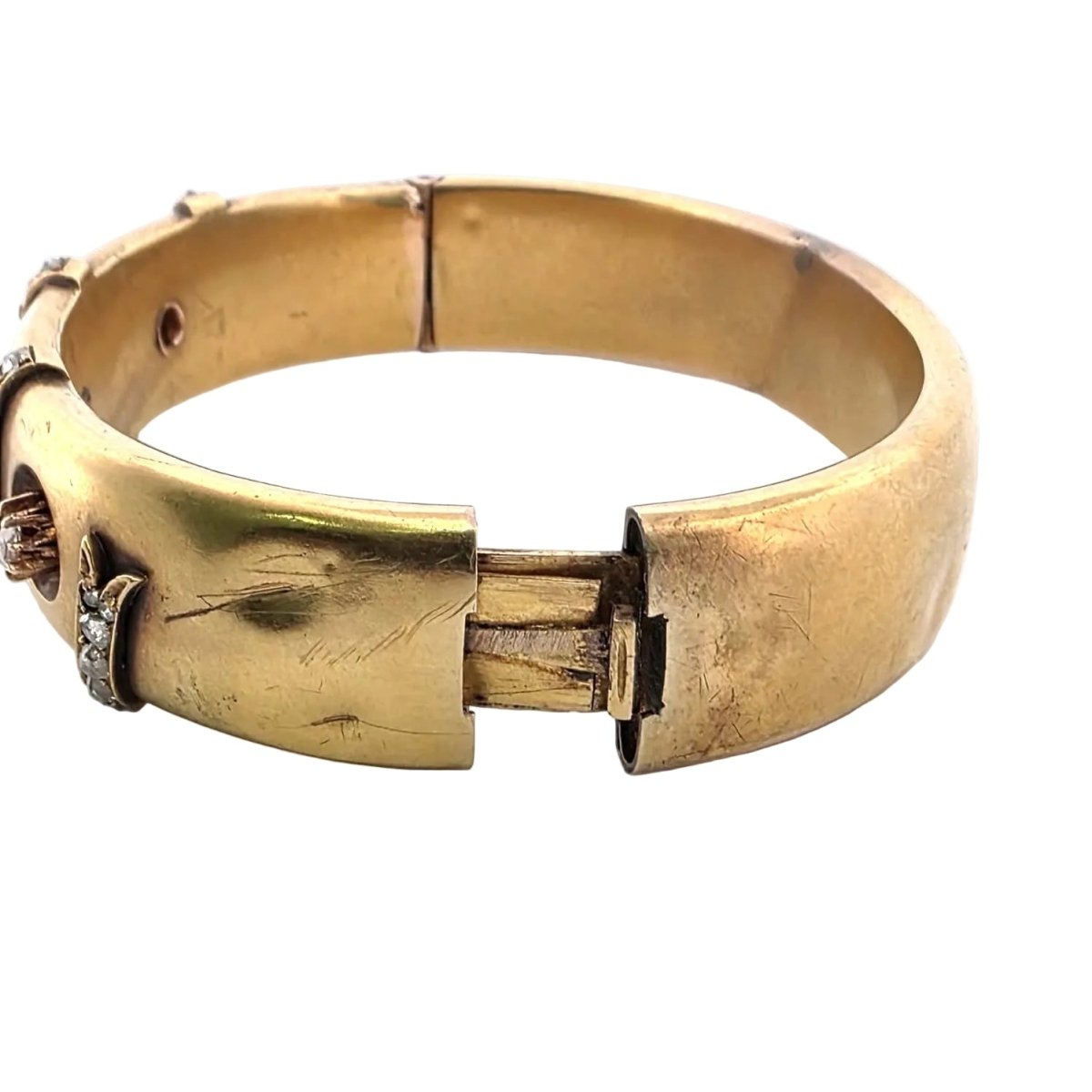 Bracelet Jonc en or jaune et diamants - Castafiore