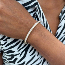 Bracelet Jonc en or jaune et diamants - Castafiore