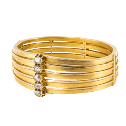 Bracelet Jonc en or jaune et diamants - Castafiore