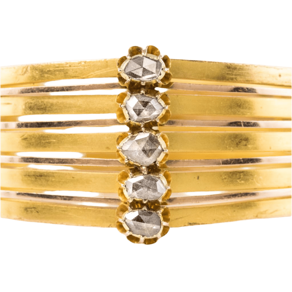 Bracelet Jonc en or jaune et diamants - Castafiore