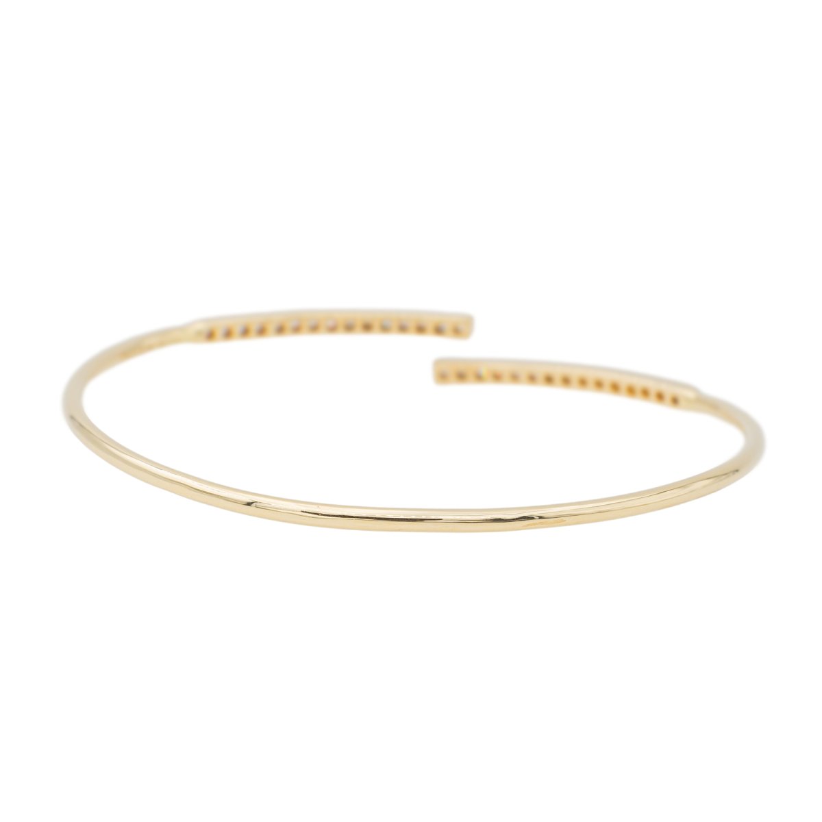 Bracelet jonc en or jaune et diamants - Castafiore