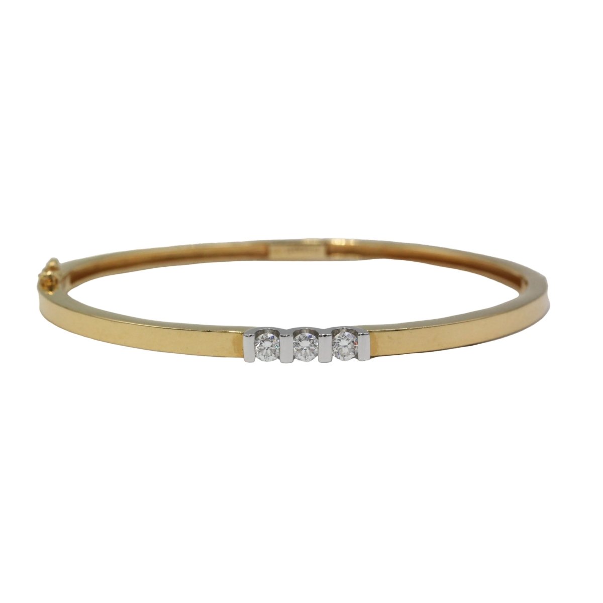 Bracelet Jonc en or jaune et diamants - Castafiore