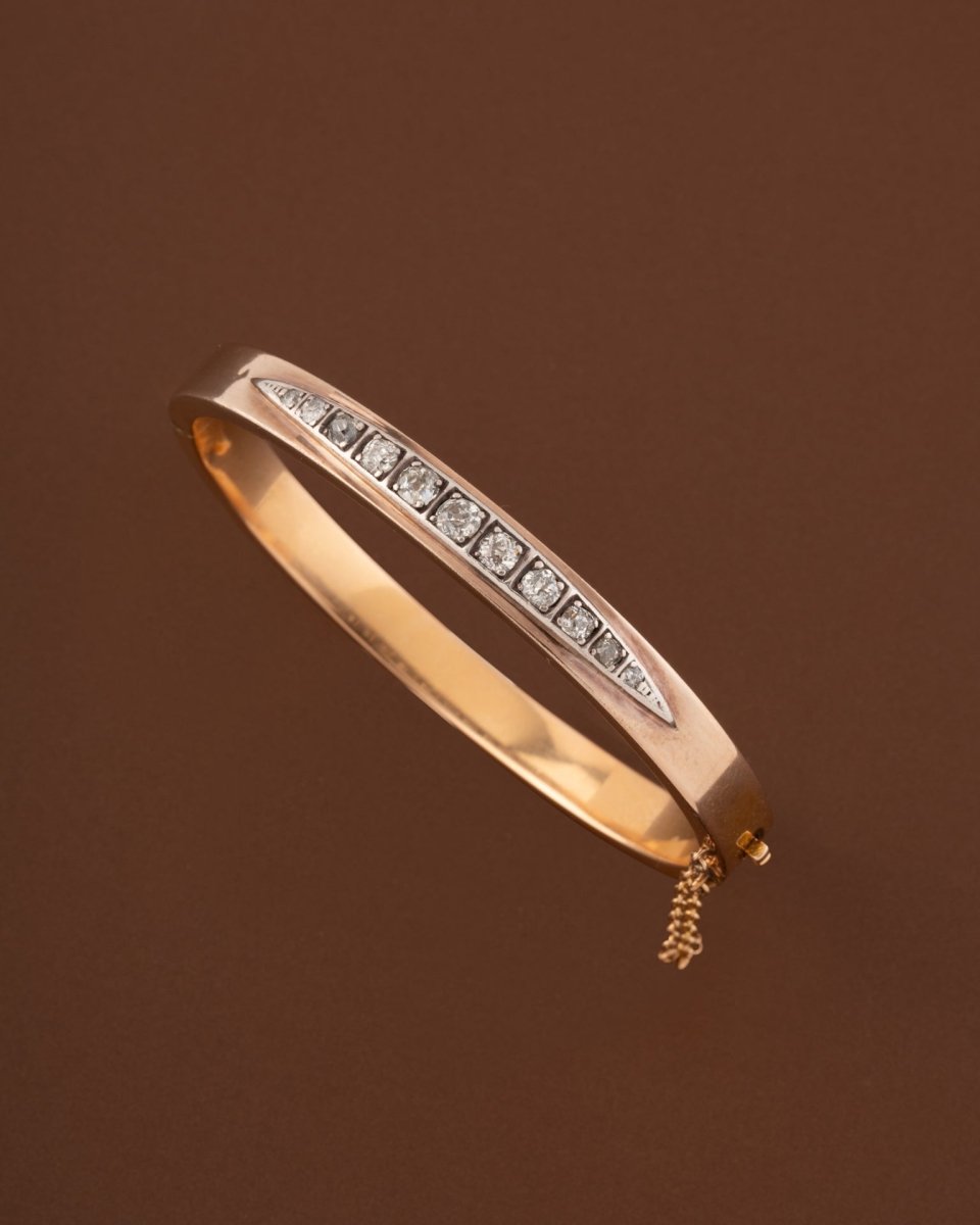 Bracelet Jonc en or jaune et diamants - Castafiore