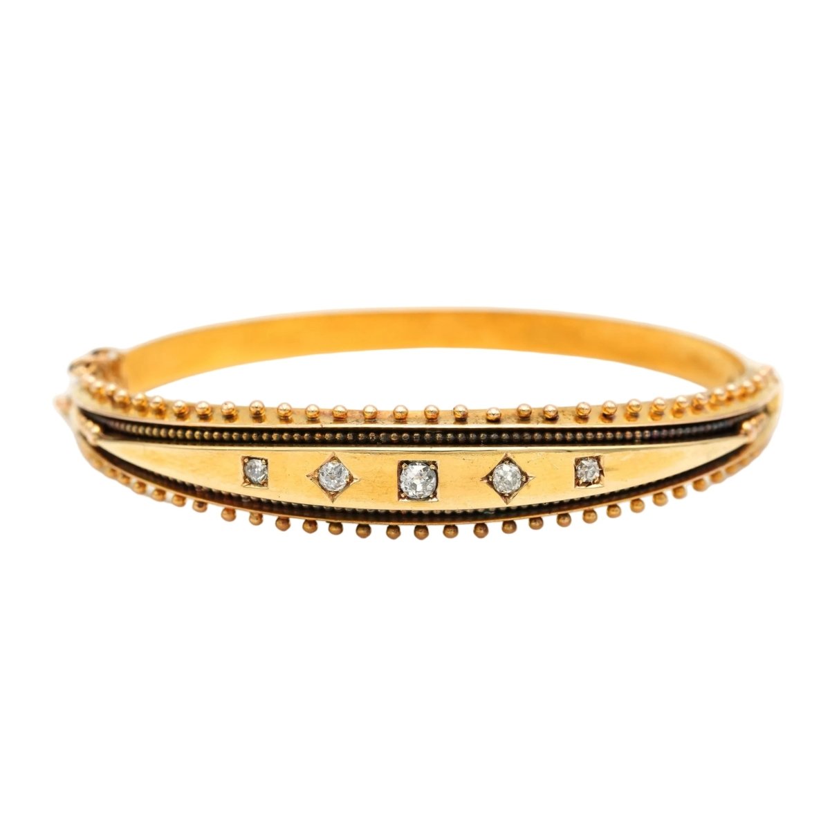 Bracelet Jonc en or jaune et diamants - Castafiore