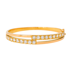 Bracelet Jonc en or jaune et diamants - Castafiore