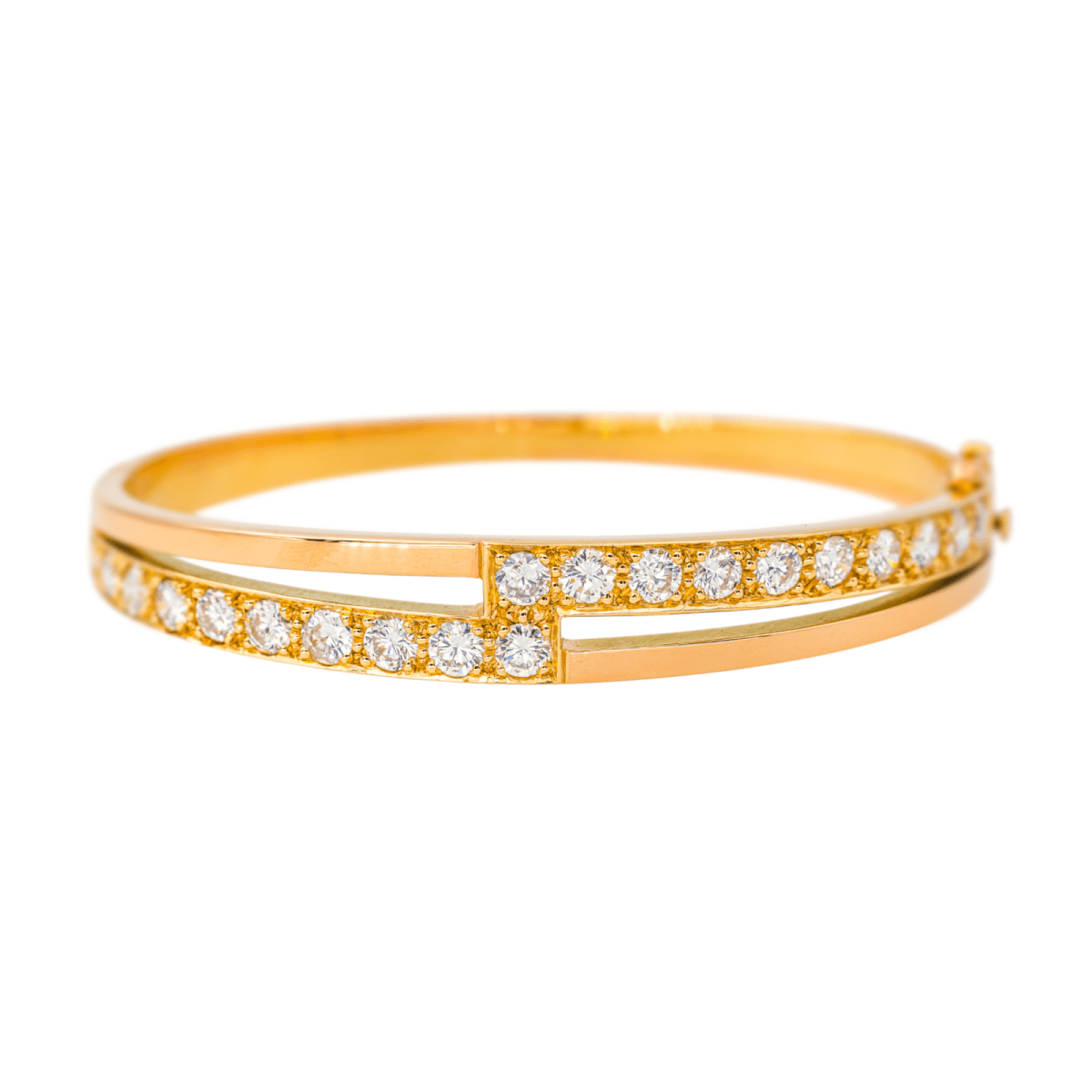 Bracelet Jonc en or jaune et diamants - Castafiore