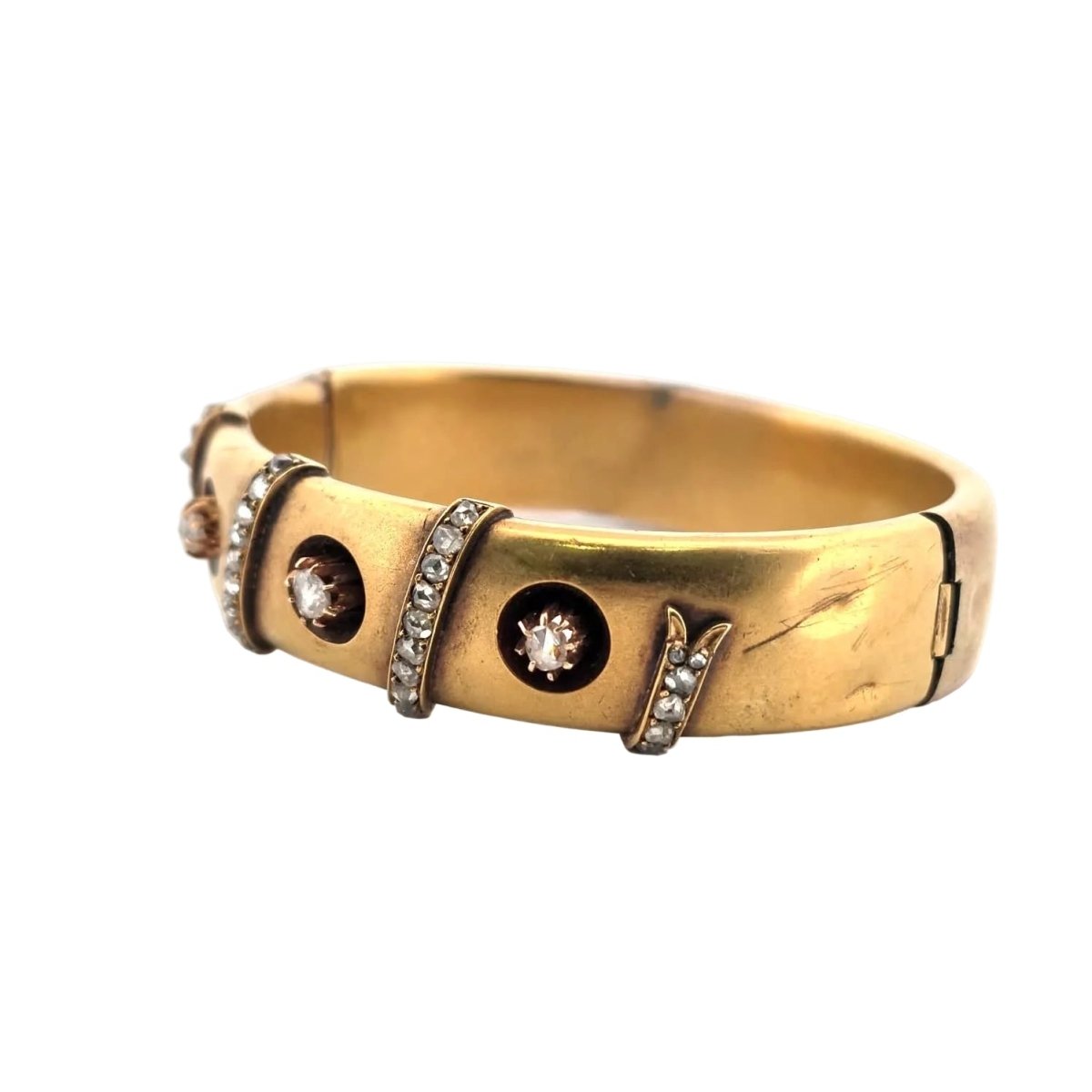 Bracelet Jonc en or jaune et diamants - Castafiore