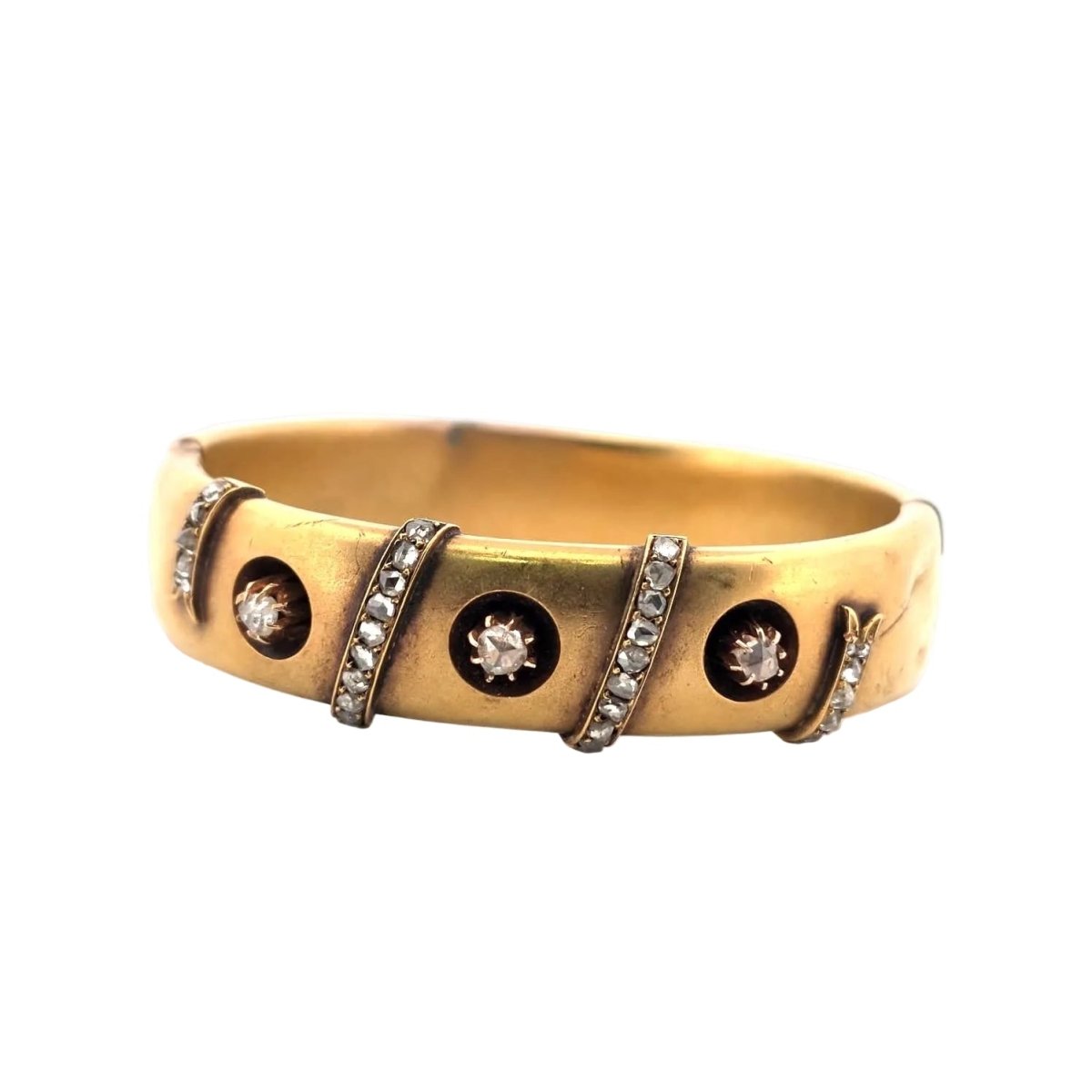 Bracelet Jonc en or jaune et diamants - Castafiore
