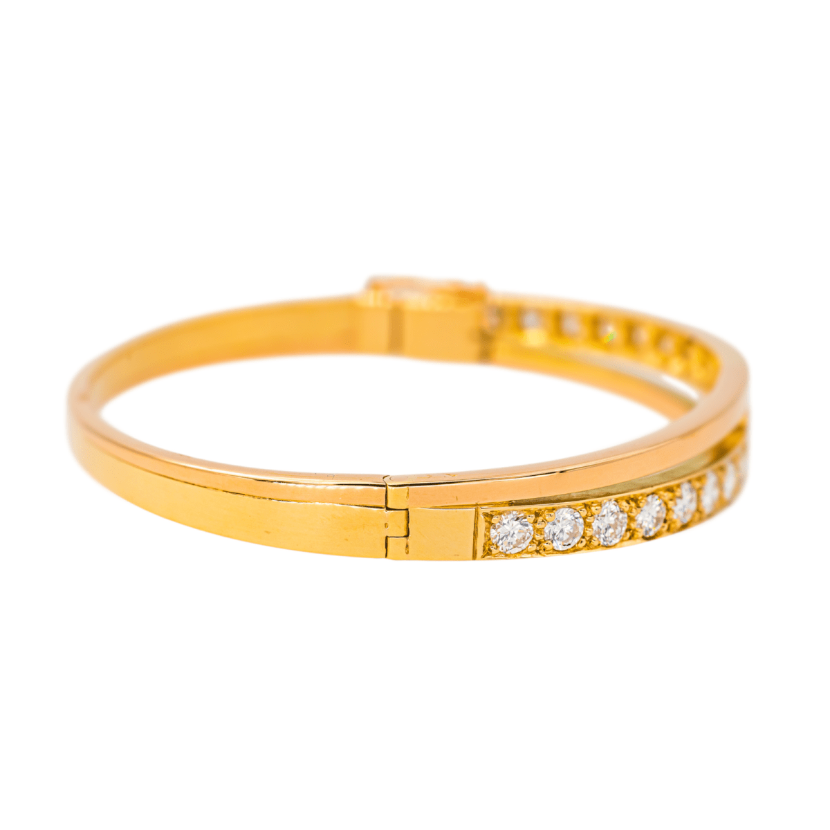 Bracelet Jonc en or jaune et diamants - Castafiore