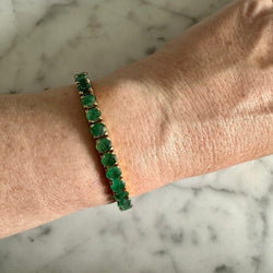 Bracelet Jonc en or jaune et émeraudes - Castafiore