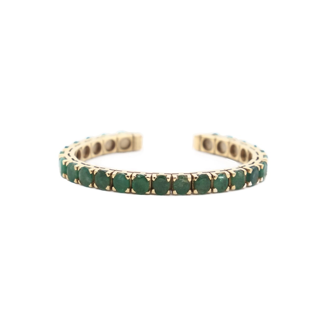 Bracelet Jonc en or jaune et émeraudes - Castafiore