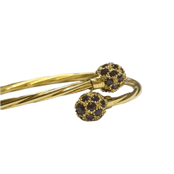 Bracelet Jonc en or jaune et grenats - Castafiore