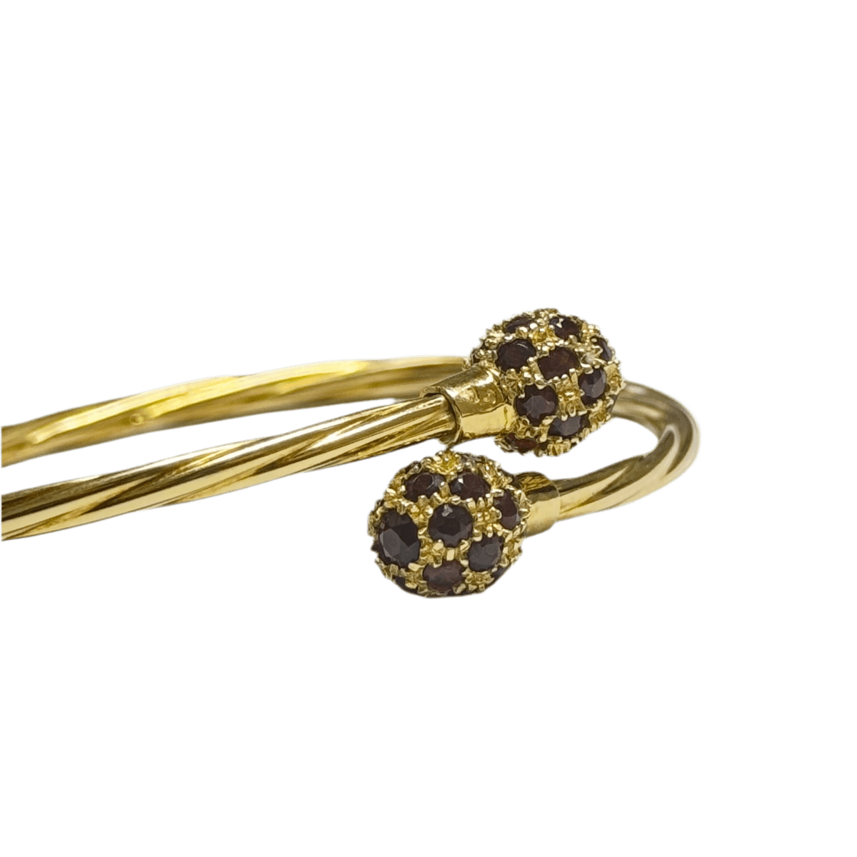 Bracelet Jonc en or jaune et grenats - Castafiore