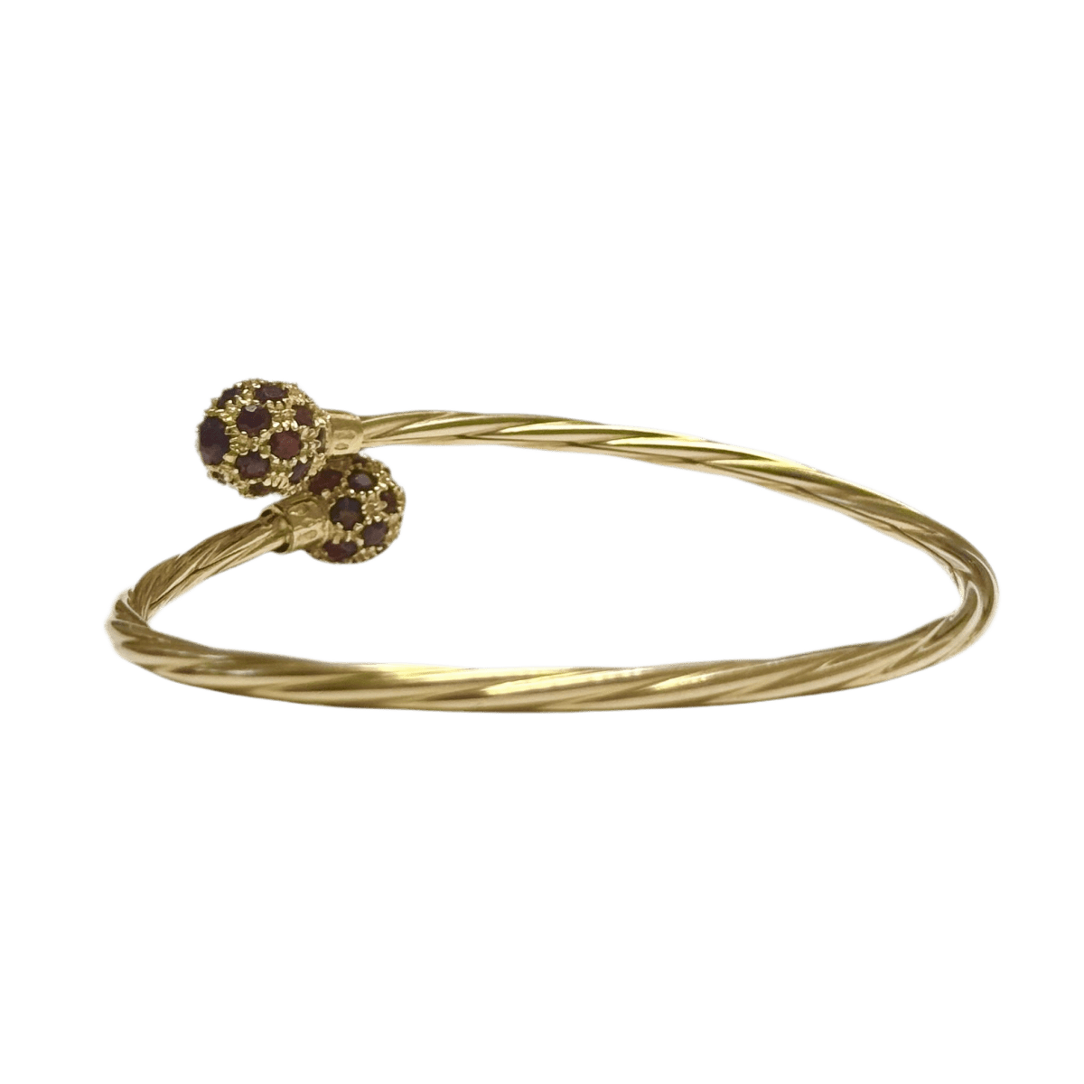 Bracelet Jonc en or jaune et grenats - Castafiore