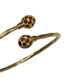 Bracelet Jonc en or jaune et grenats - Castafiore