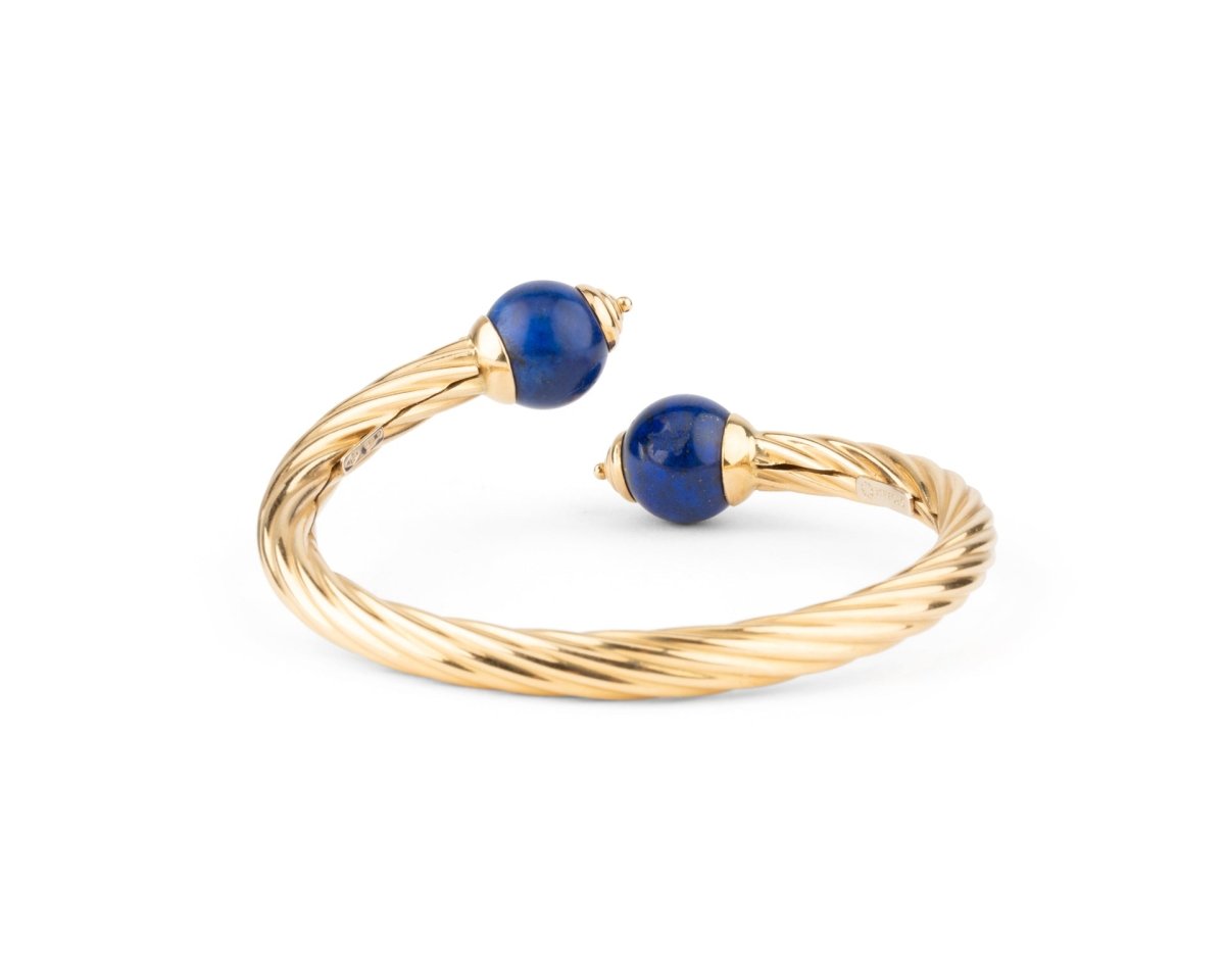 Bracelet Jonc en or jaune et lapis lazuli - Castafiore