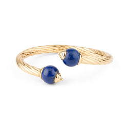 Bracelet Jonc en or jaune et lapis lazuli - Castafiore
