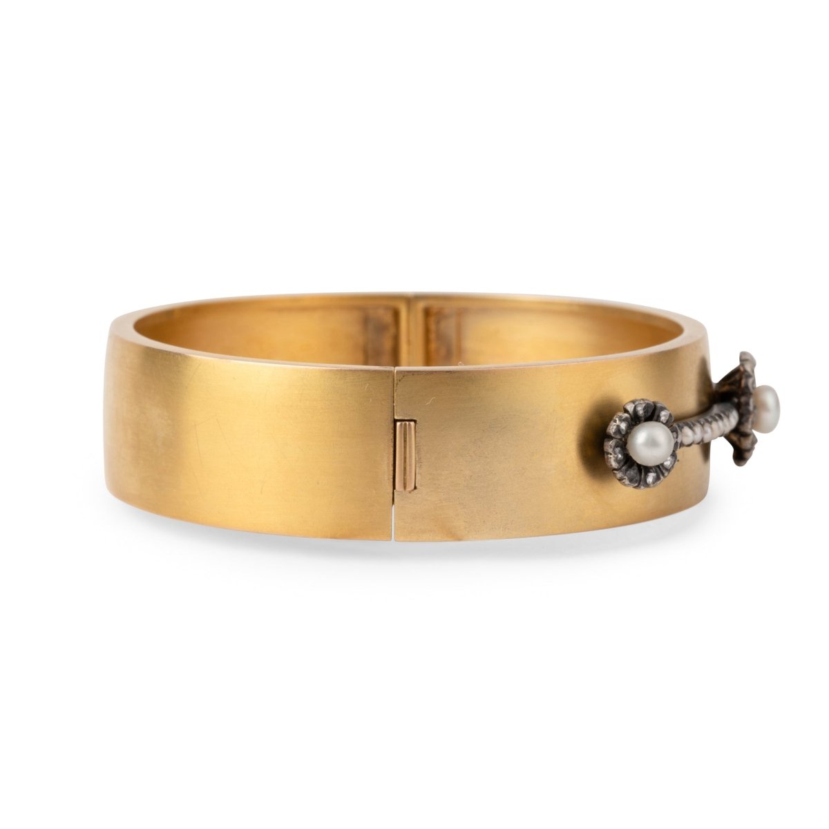Bracelet Jonc en or jaune et perles - Castafiore