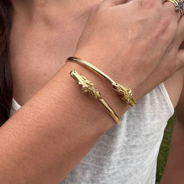 Bracelet Jonc en or jaune et topaze - Castafiore