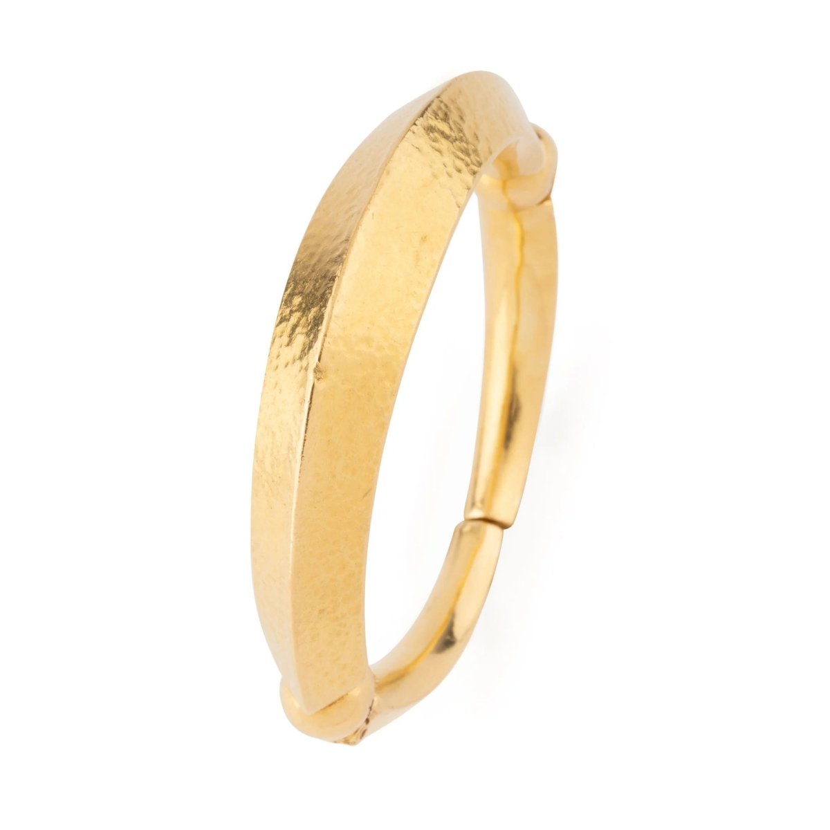 Bracelet jonc en or jaune martelé 22 k du créateur Lalaounis - Castafiore