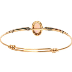 Bracelet Jonc en or jaune, opale et diamants - Castafiore