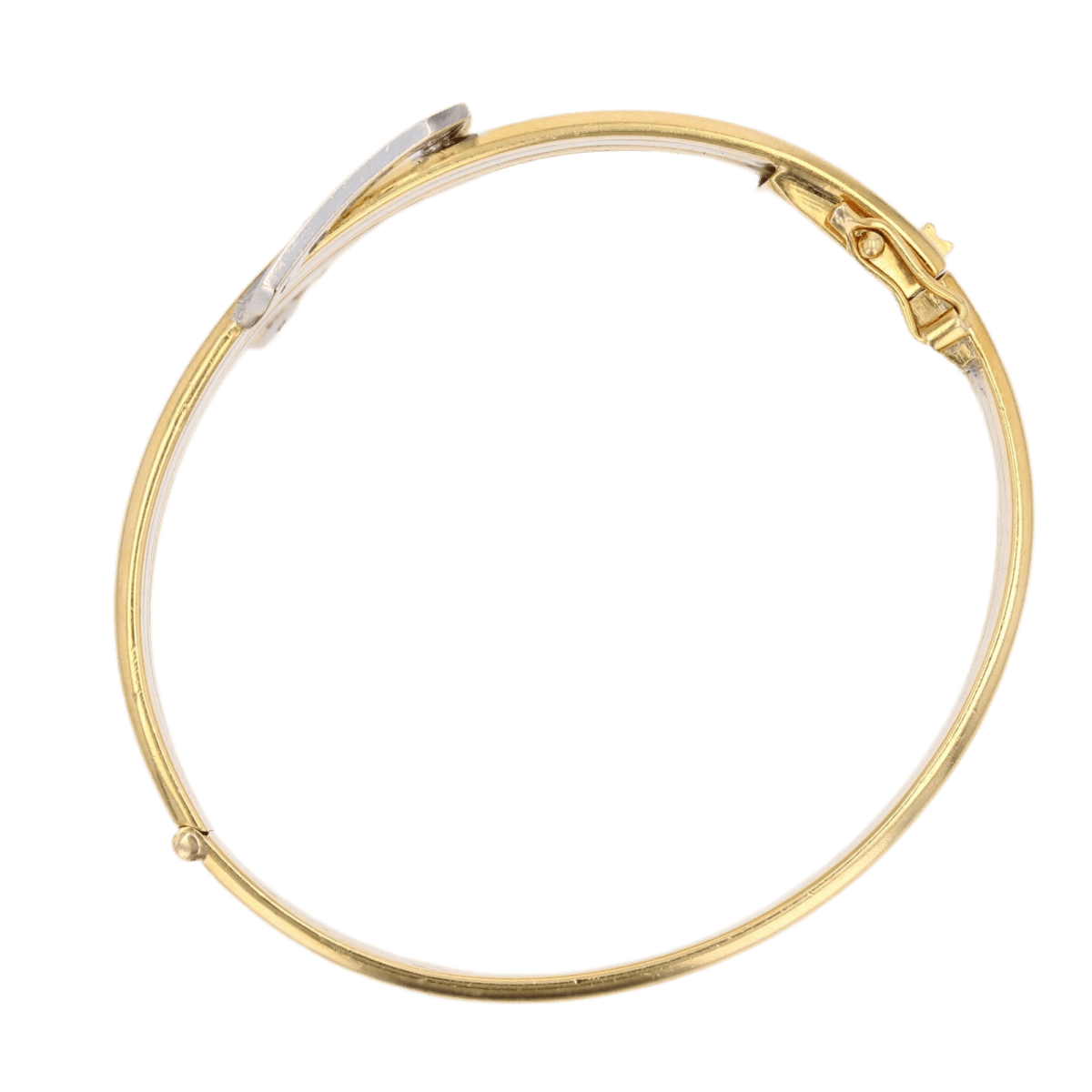 Bracelet Jonc en or jaune, or blanc et diamants - Castafiore