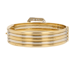 Bracelet Jonc en or jaune, or blanc et diamants - Castafiore