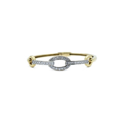 Bracelet Jonc en or jaune, or blanc et diamants - Castafiore