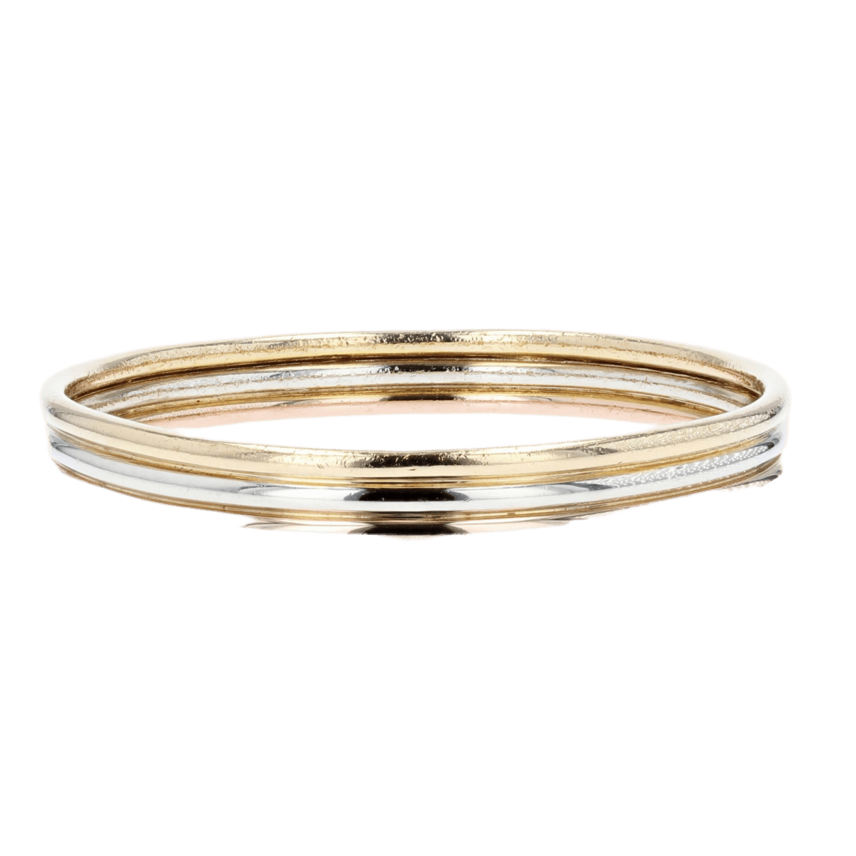 Bracelet Jonc en or jaune, or blanc et or rose - Castafiore