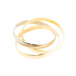 Bracelet Jonc en or jaune, or blanc et or rose - Castafiore