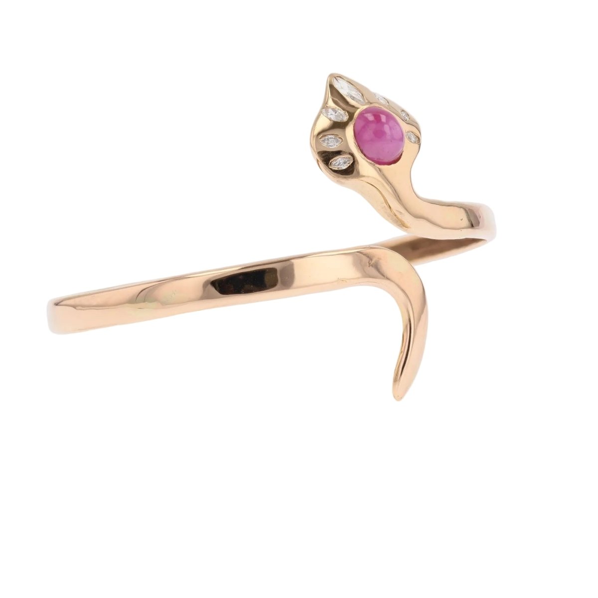 Bracelet snake diamonds star ruby