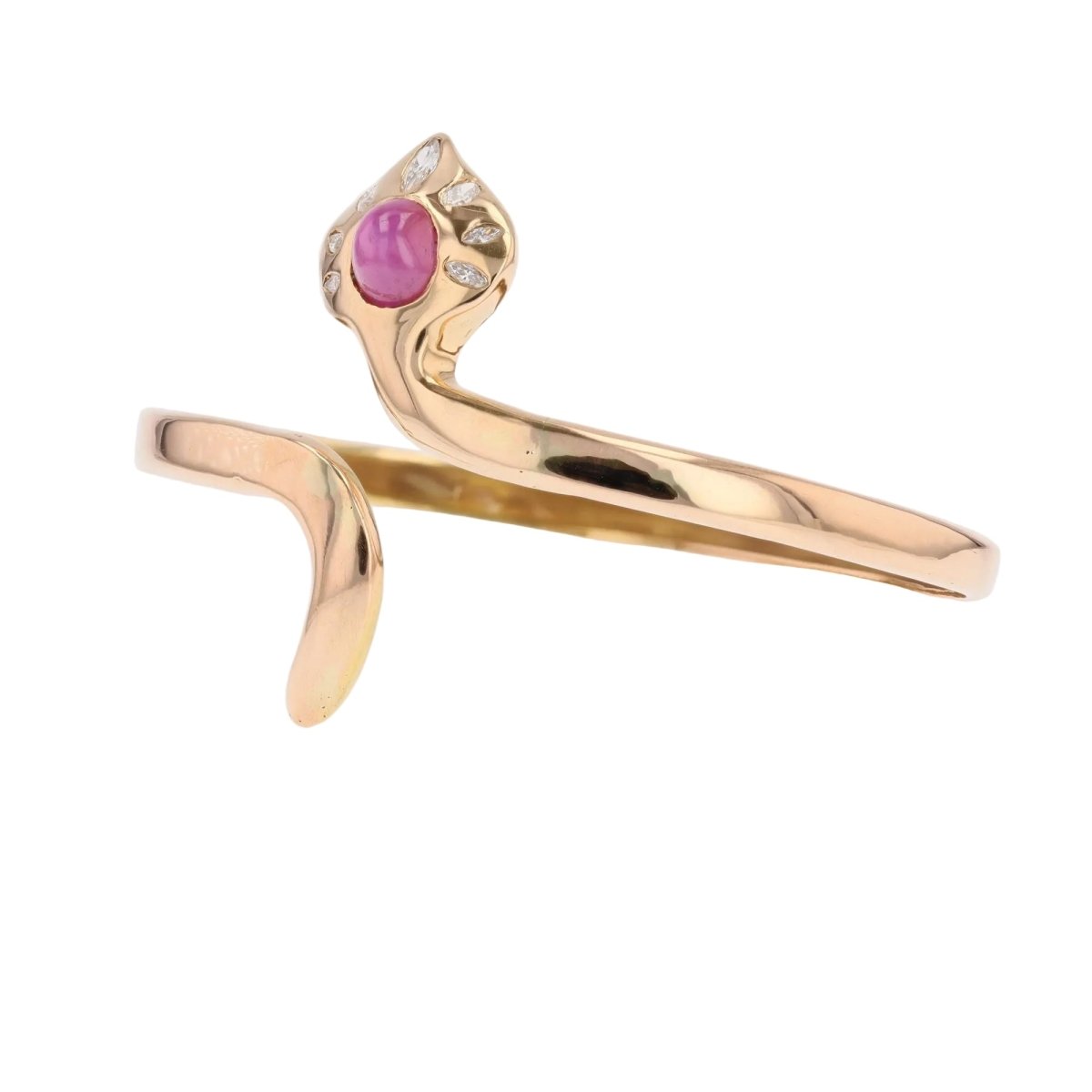 Bracelet snake diamonds star ruby