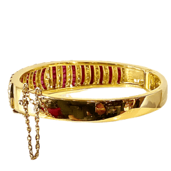 Bracelet Jonc en or jaune, rubis et diamants - Castafiore