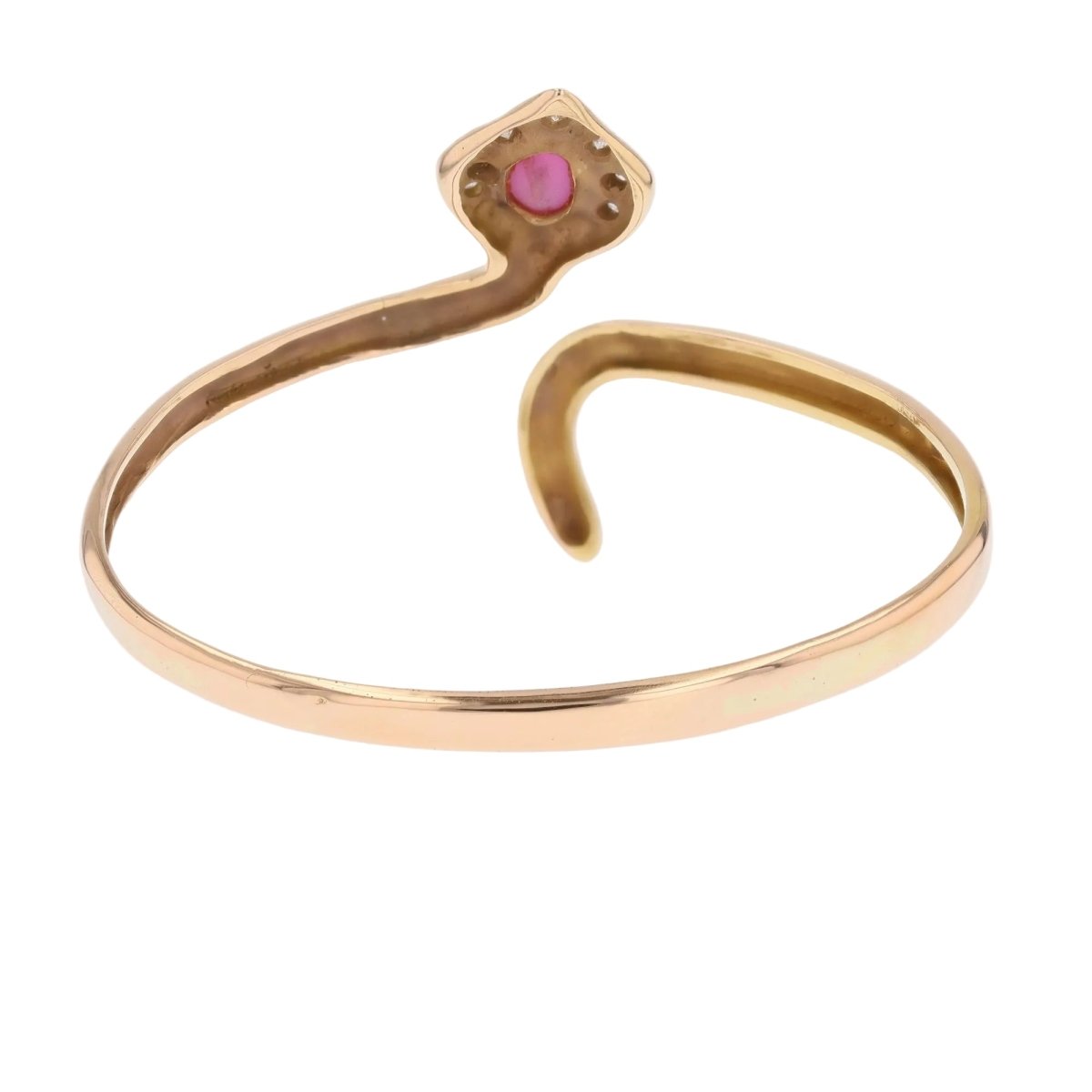 Bracelet snake diamonds star ruby
