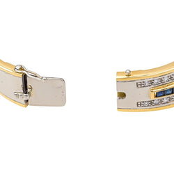 Bracelet Jonc en or jaune, saphirs et diamants - Castafiore