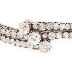 Bracelet Jonc en or rose, argent et diamants - Castafiore