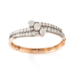 Bracelet Jonc en or rose, argent et diamants - Castafiore