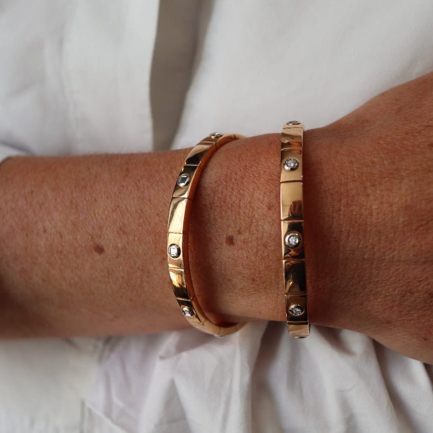 Bracelet jonc en or rose et blanc - Castafiore