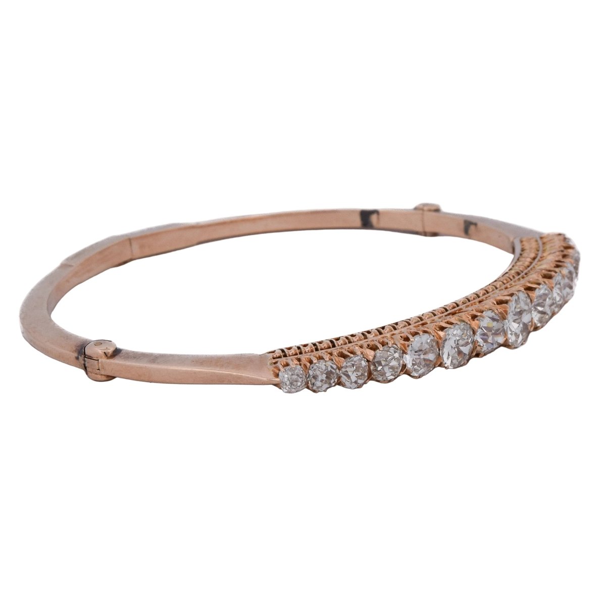 Bracelet Jonc en or rose et diamants - Castafiore