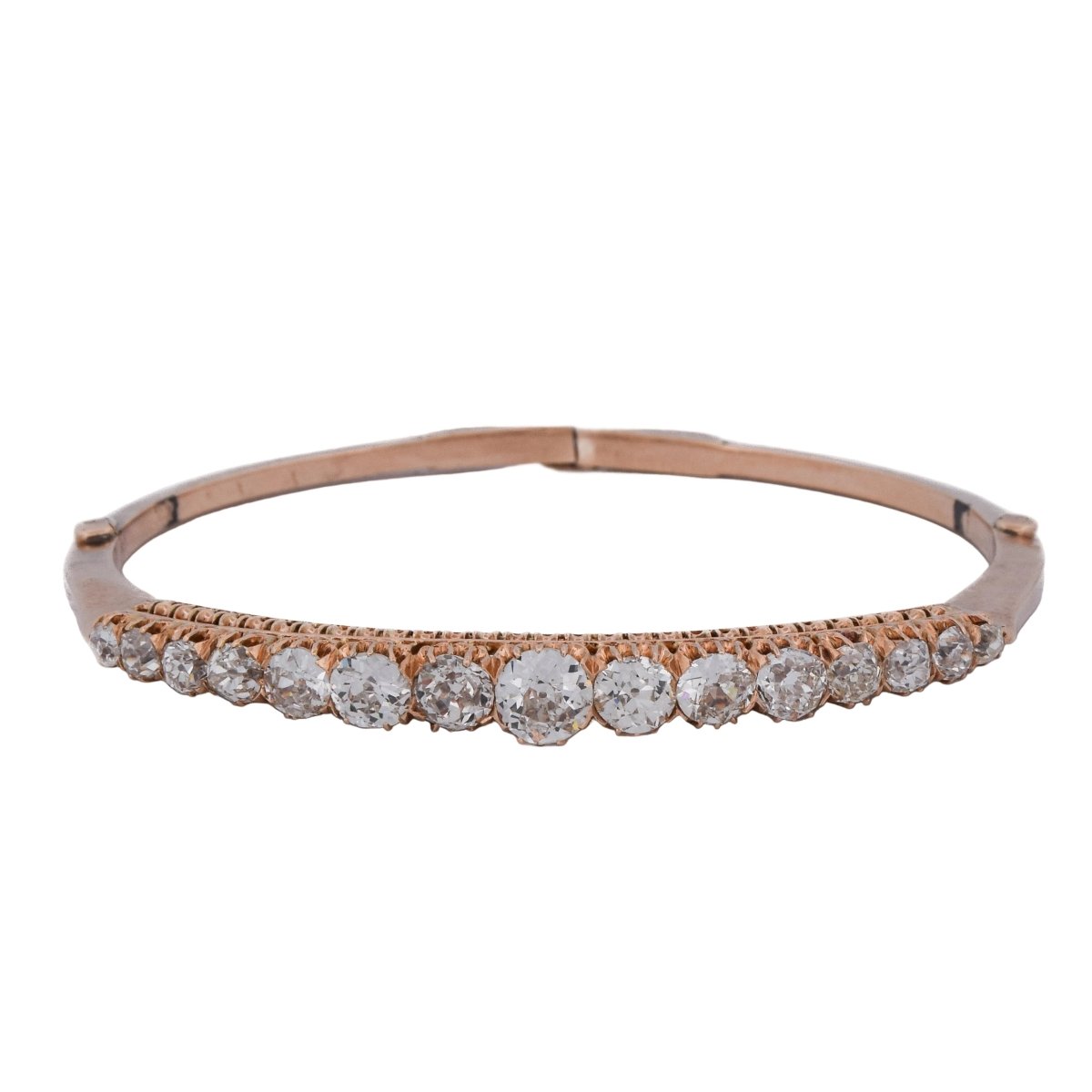 Bracelet Jonc en or rose et diamants - Castafiore