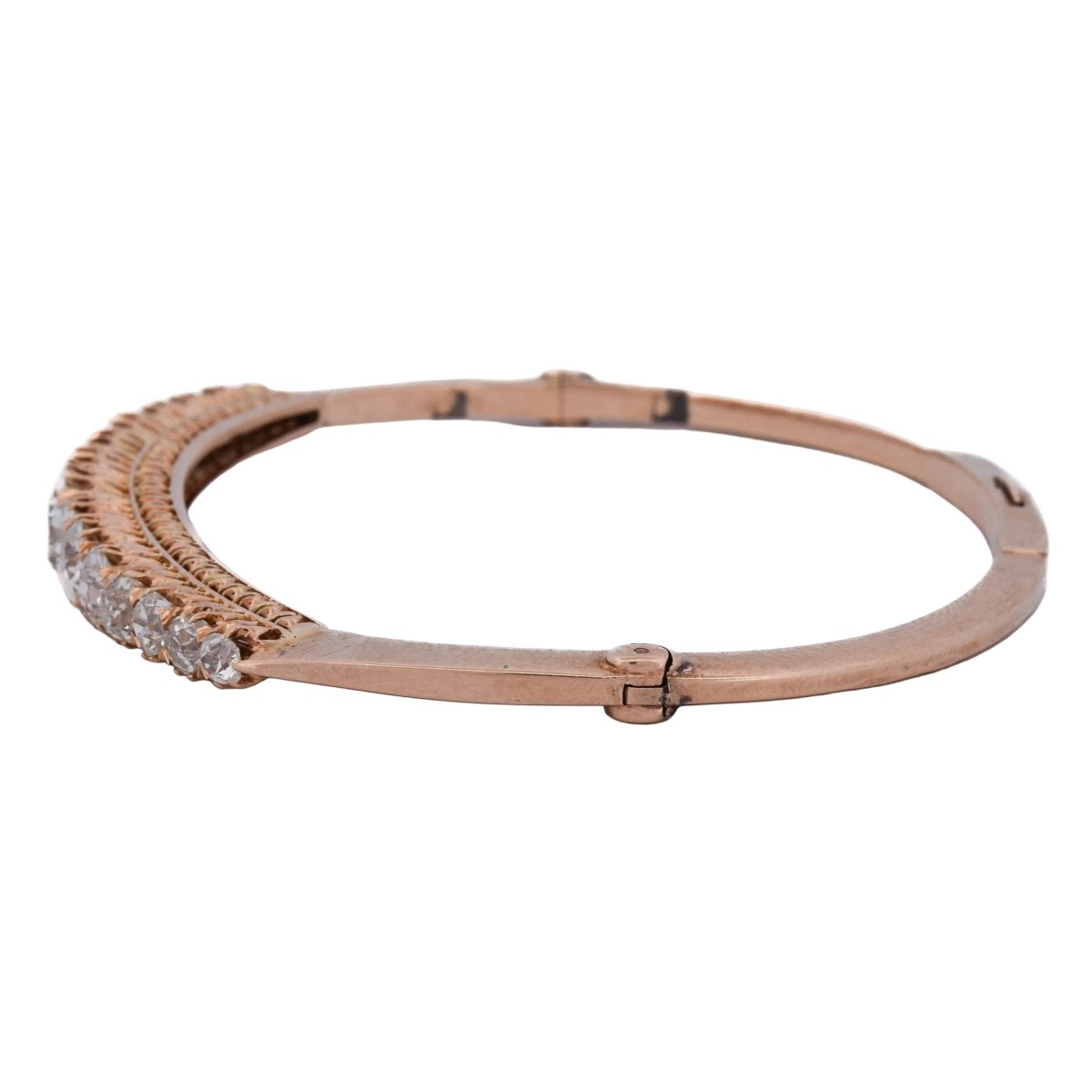 Bracelet Jonc en or rose et diamants - Castafiore