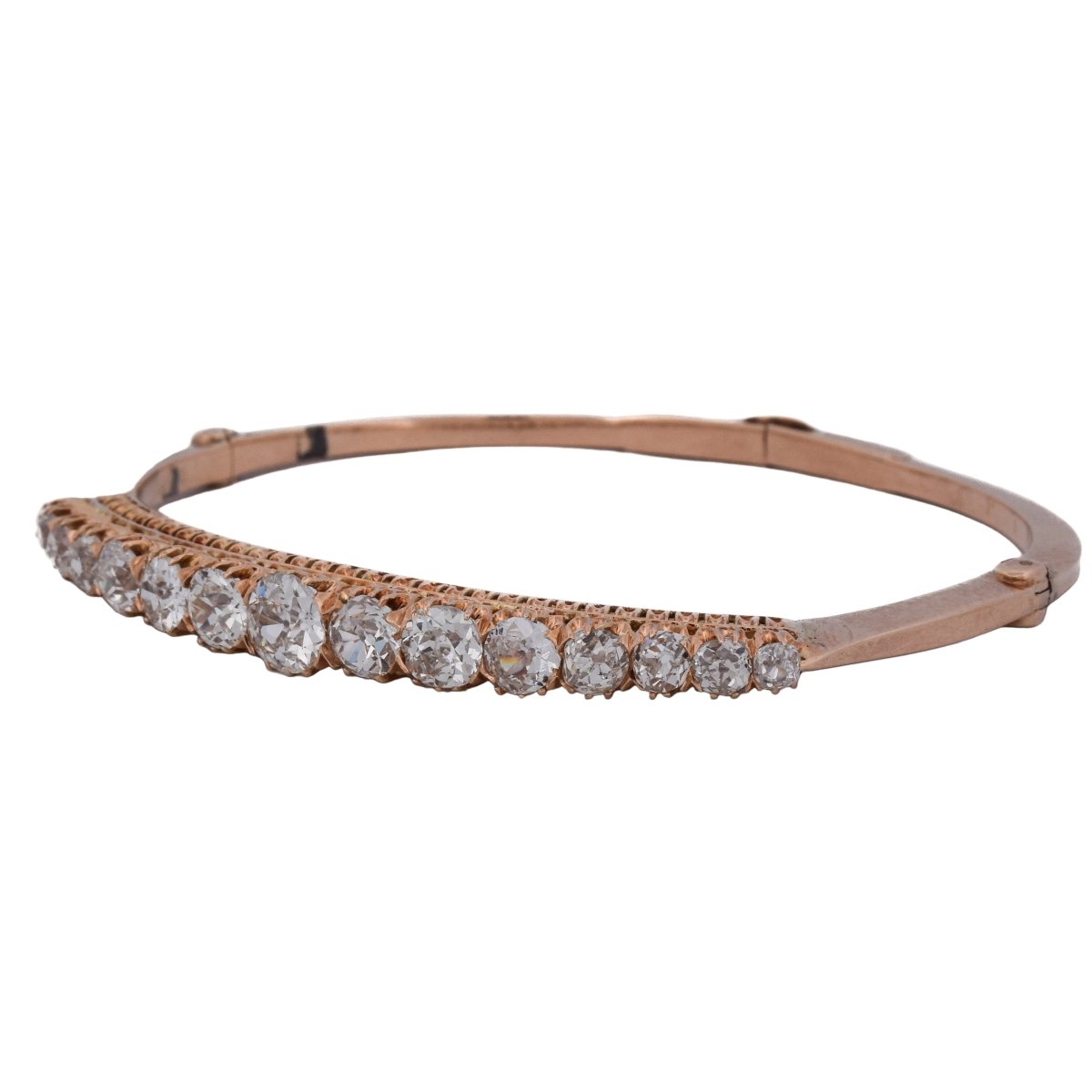 Bracelet Jonc en or rose et diamants - Castafiore